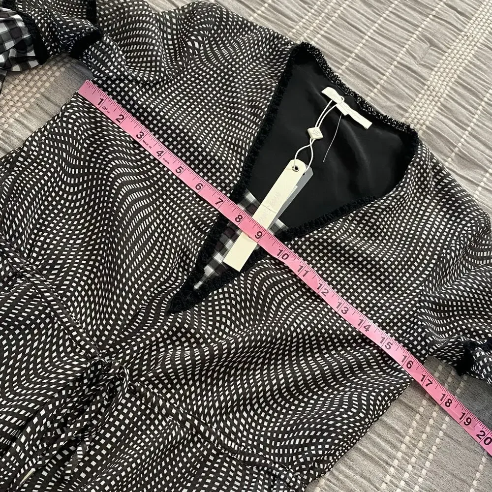 Jonathan Simkhai Dress Mixed Media Black White silk Blend Size XS Romance Flowy - Picture 10 of 10